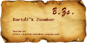 Bartók Zsombor névjegykártya